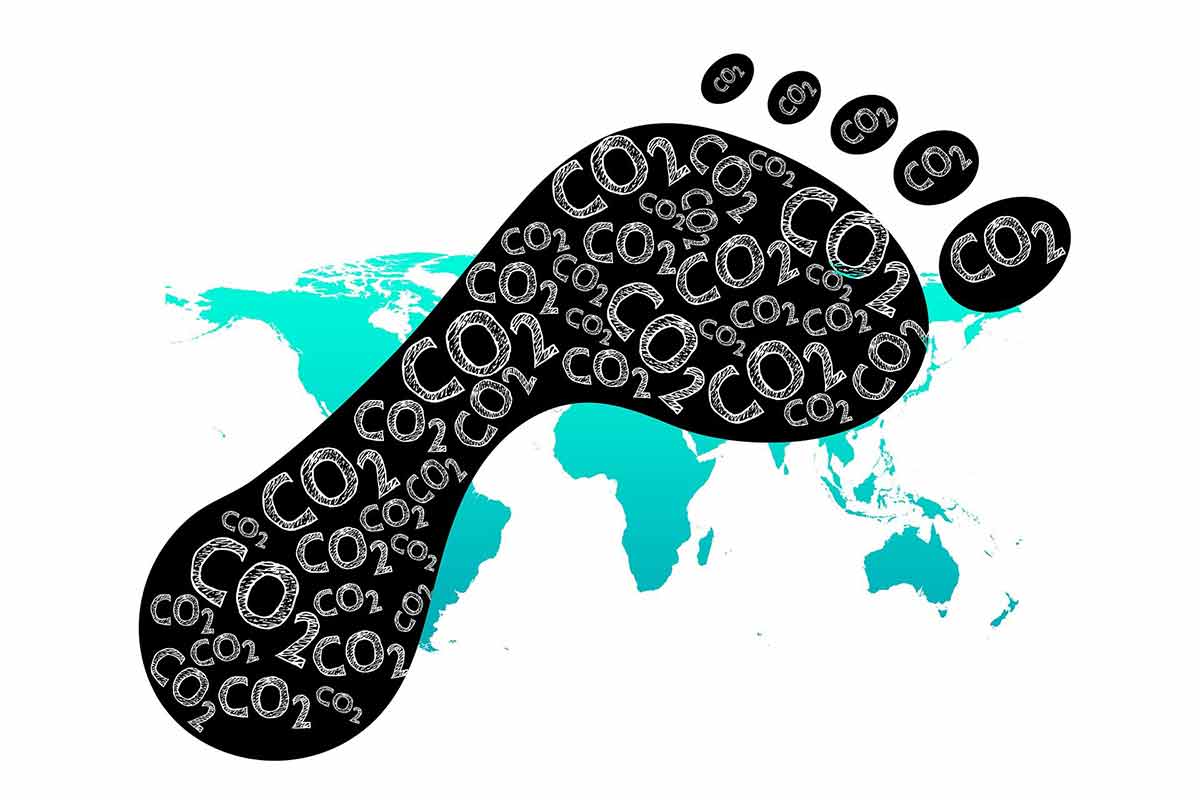 CO2-Fußabdruck mit Weltkarte