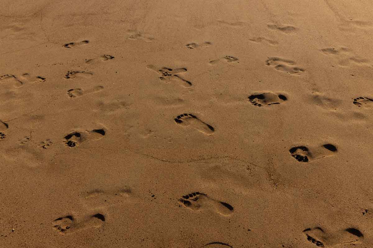 Fußabdruck im Sand 
